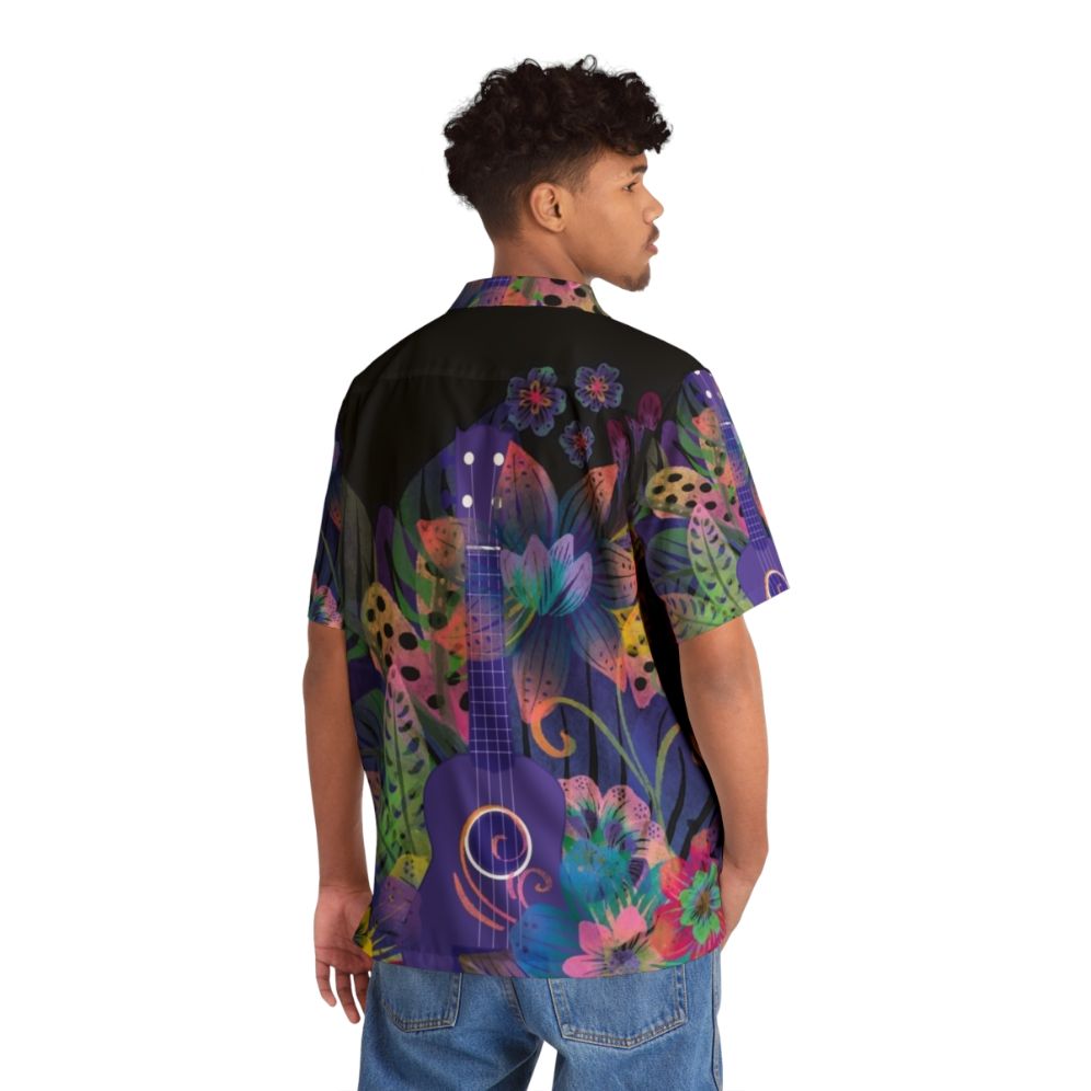 Ukulele-inspired Hawaiian shirt with colorful floral design - People Back