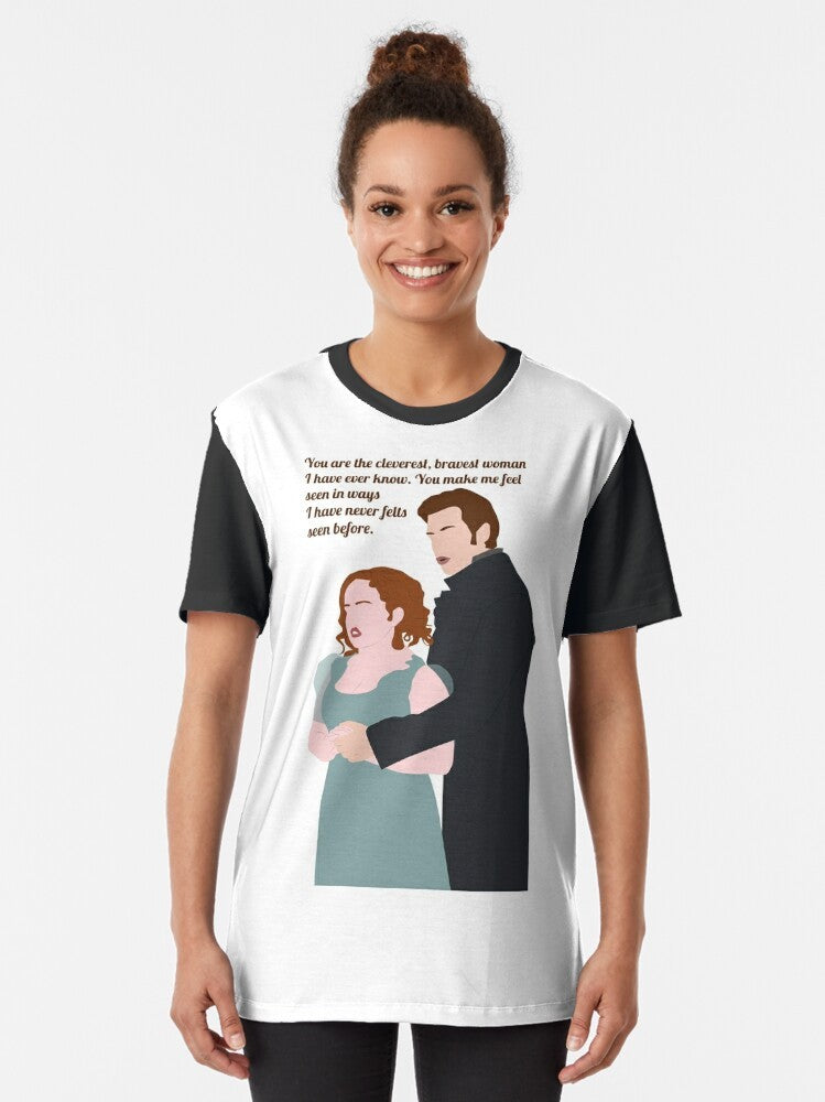 Bridgerton Netflix graphic t-shirt featuring Colin and Penelope Bridgerton from the hit Netflix series - Women