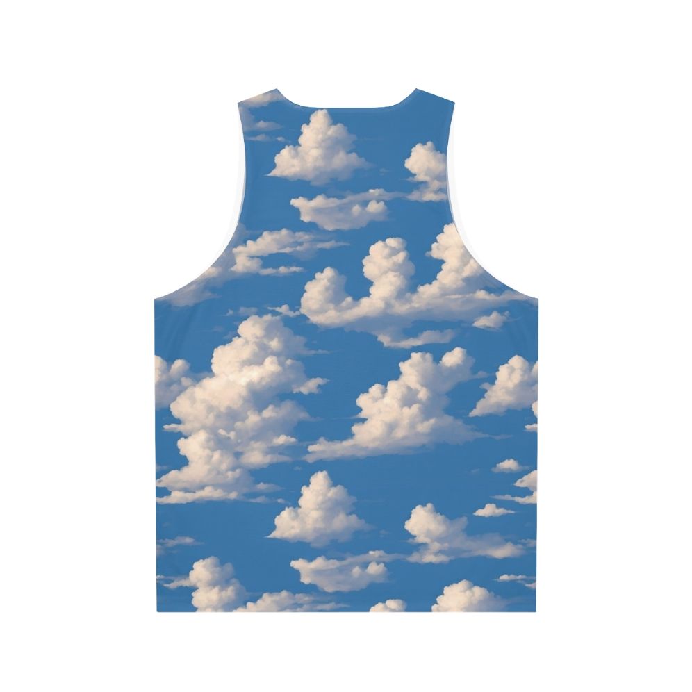 Unisex tank top with a cloud and sky print - Back