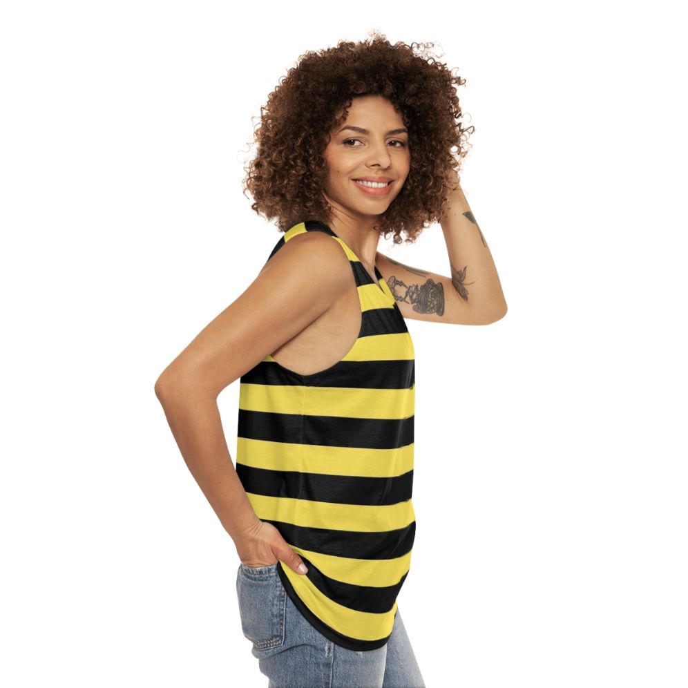 Me Before You' Black and Yellow Stripes Unisex Tank Top - women side