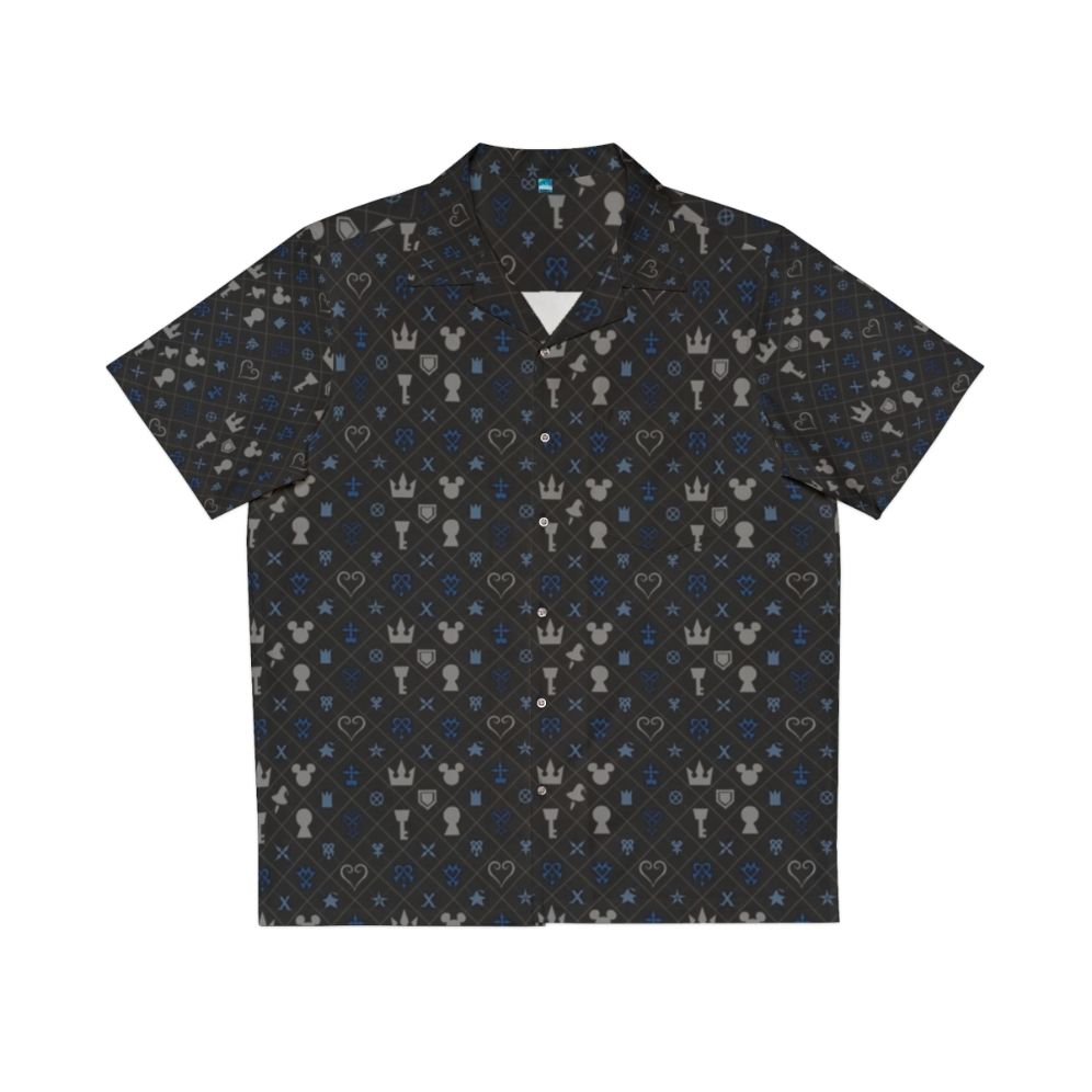 Kingdom Hearts inspired Hawaiian shirt with KH pattern design