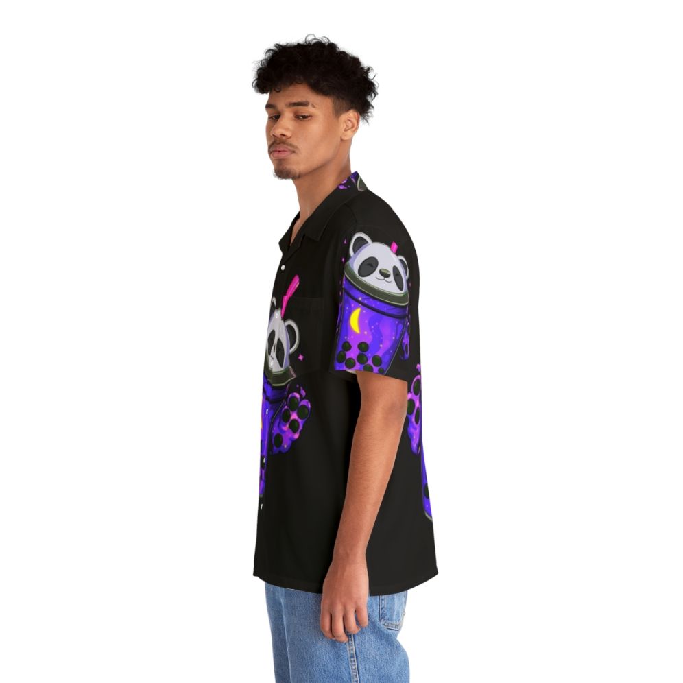 Starry Panda Bubble Tea Sapphire Hawaiian Shirt - People Left