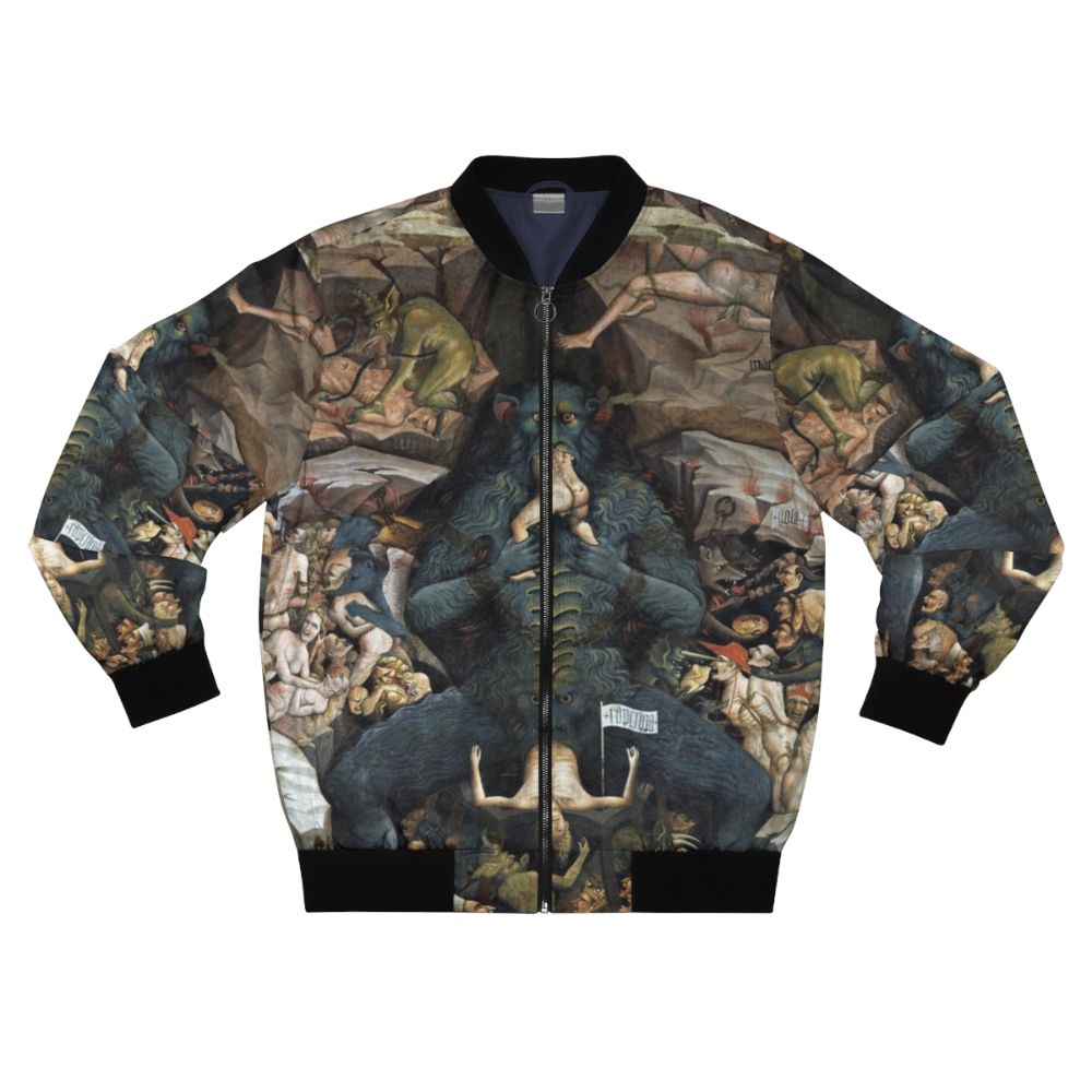 Inferno Bomber Jacket with Grotesque Artwork by Giovanni da Modena