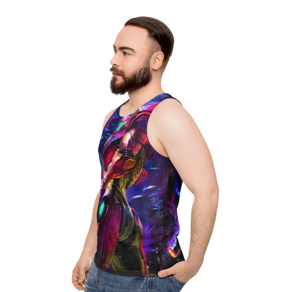 Samus Aran Metroid Video Game Tank Top - men side