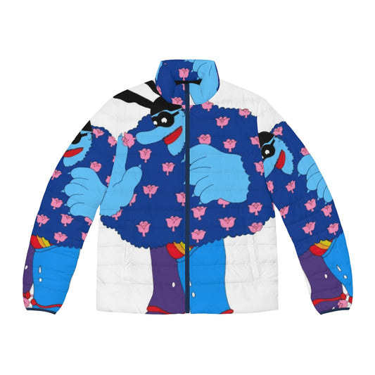 Blue Meanie Puffer Jacket featuring The Beatles' iconic Yellow Submarine design