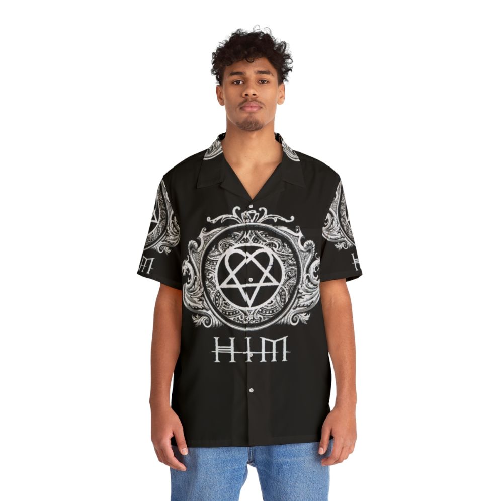 Him Band Hawaiian Shirt with Heartagram Logo - People Front