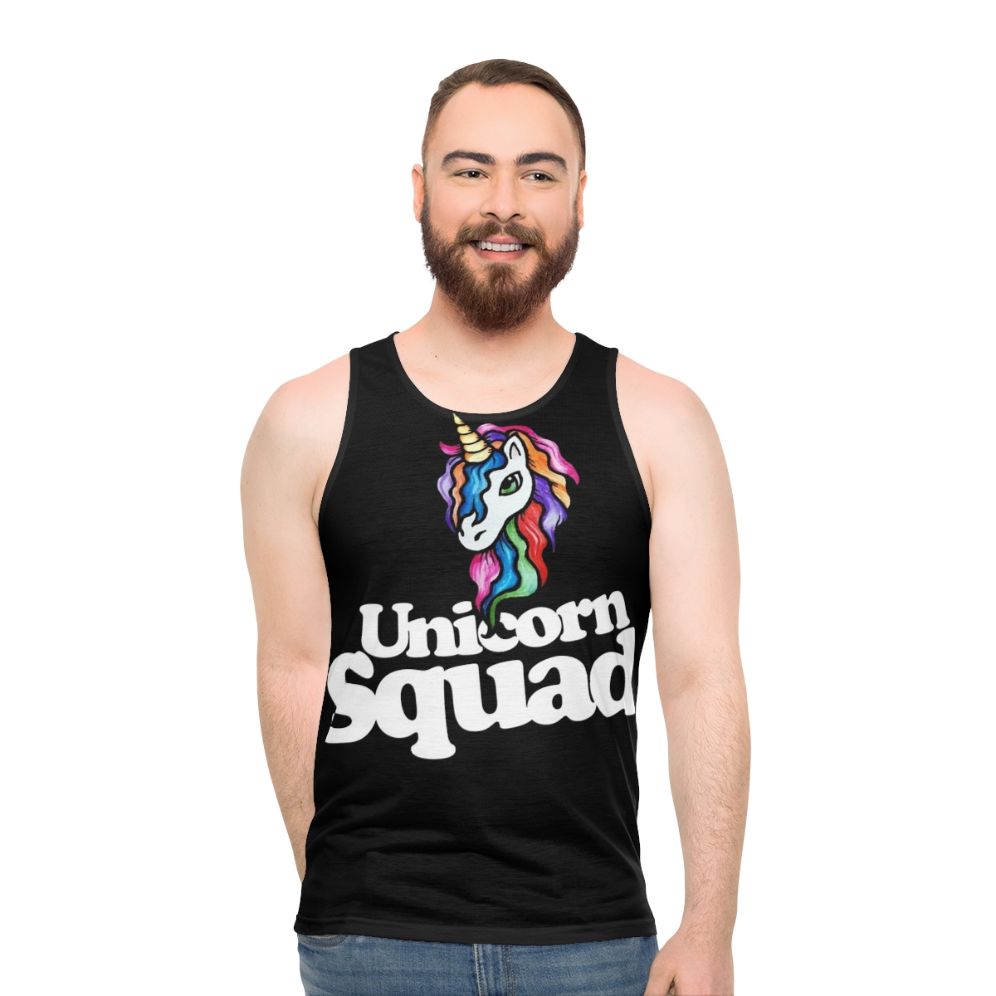 Retro unicorn squad unisex tank top - men