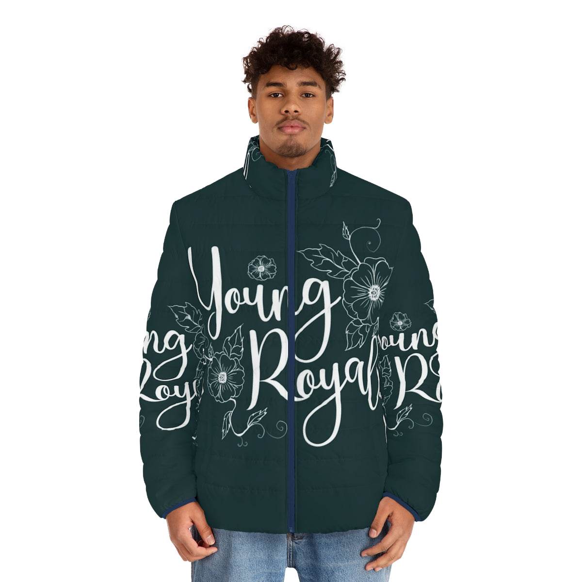 Young Royals Netflix Series Puffer Jacket Featuring Prince Wilhelm and Prince Simon - men front