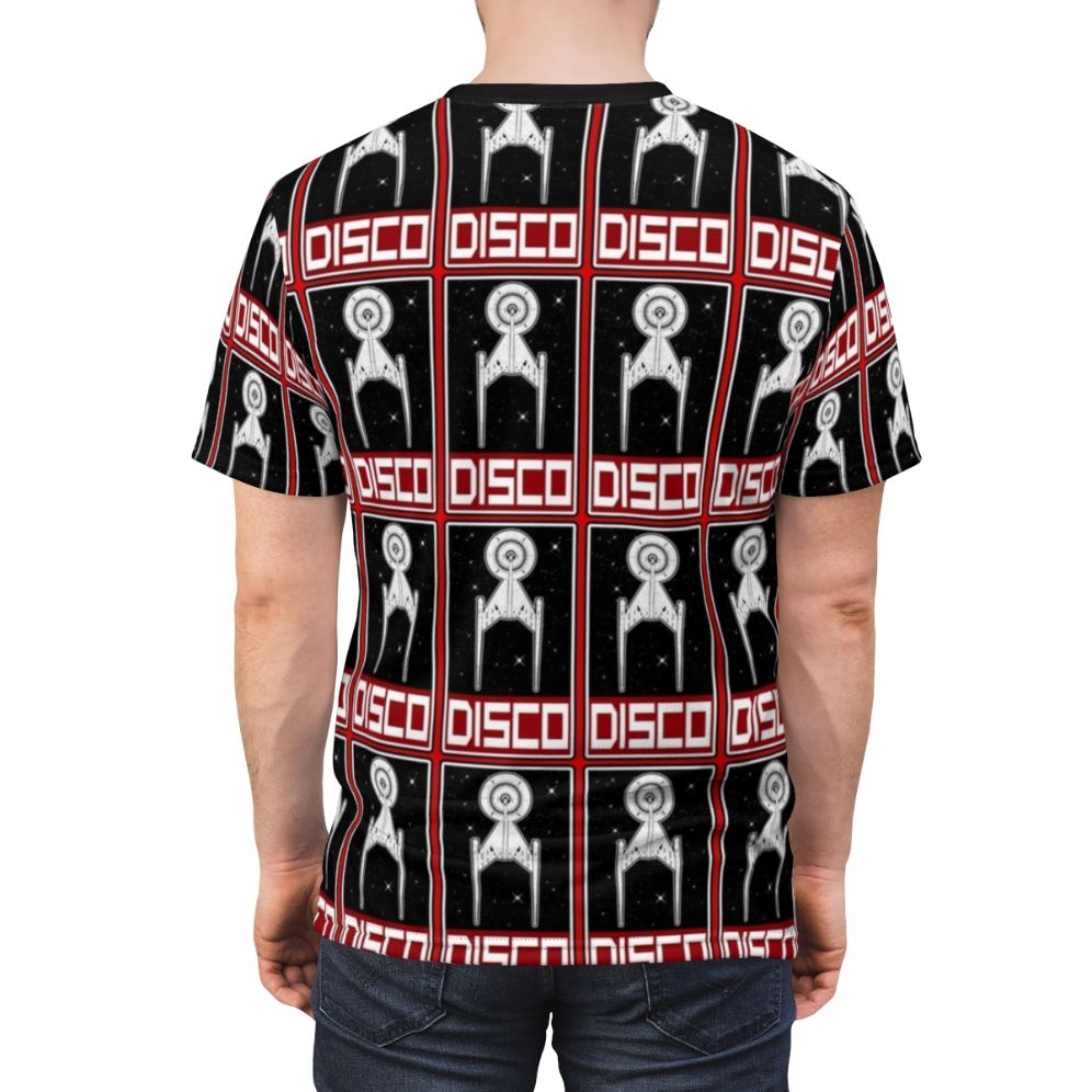 Retro disco-inspired sci-fi t-shirt with bold, graphic design - men back