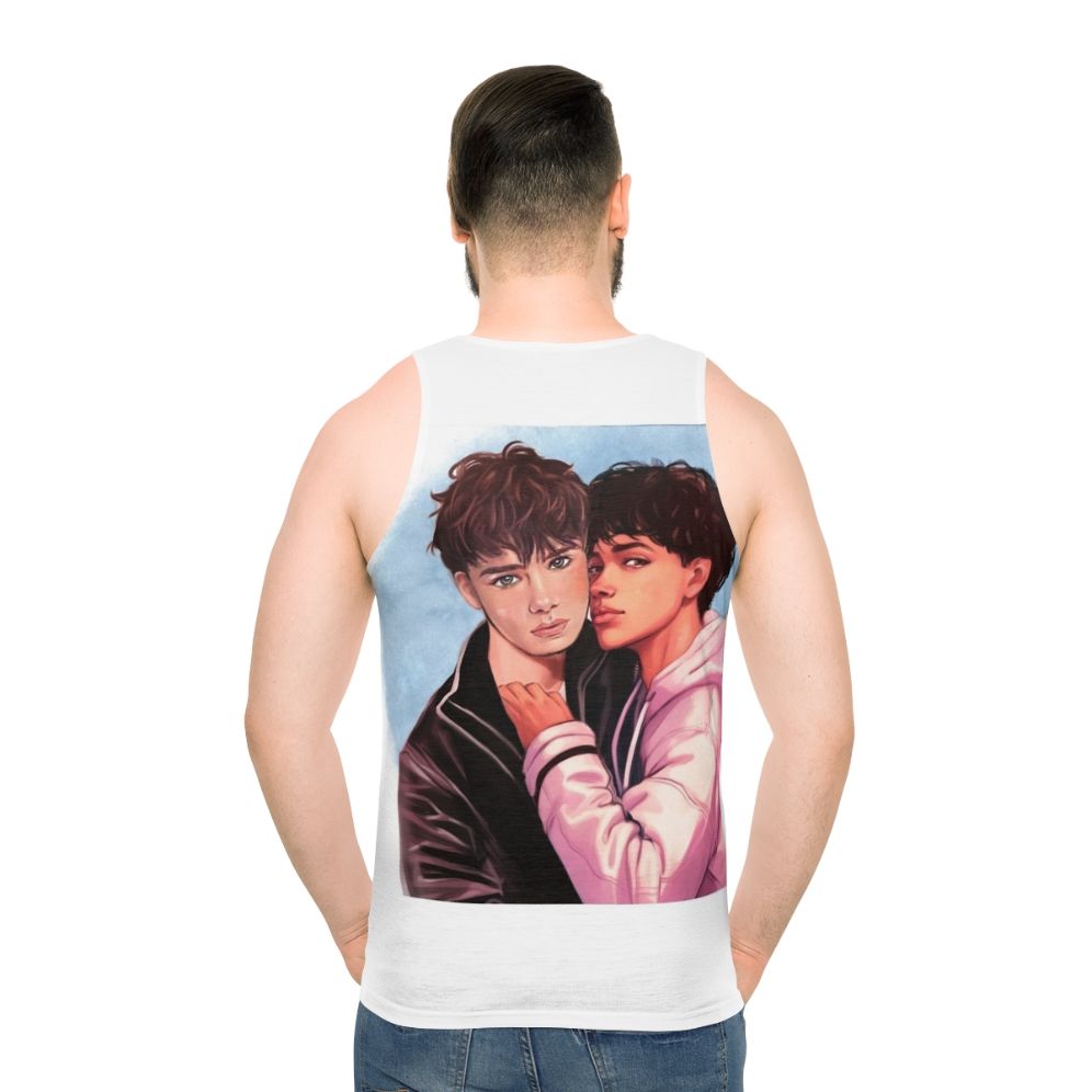 Young Royals Unisex Tank Top with LGBTQ+ Imagery - men back