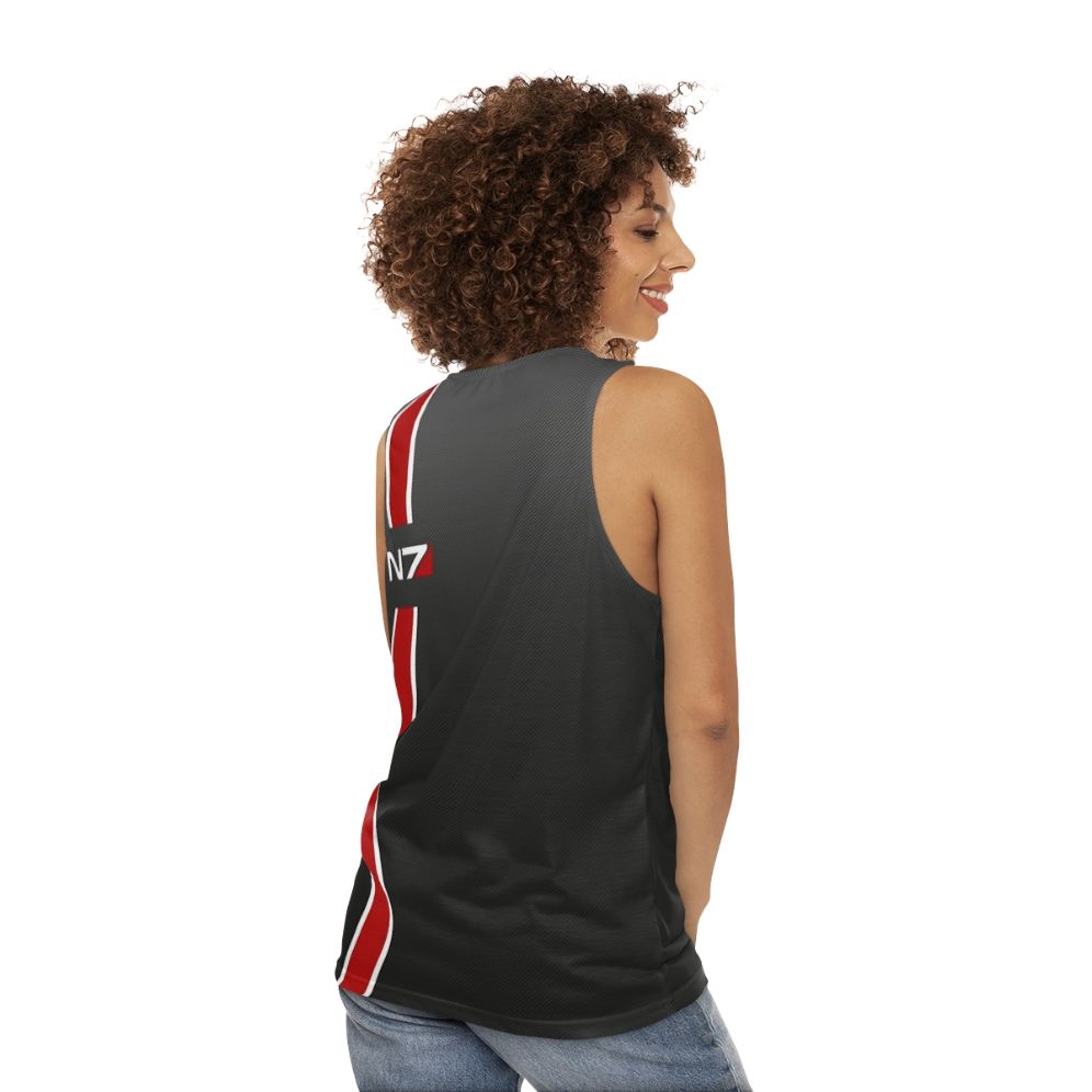 Mass Effect N7 Iconic Unisex Gaming Tank Top - women back