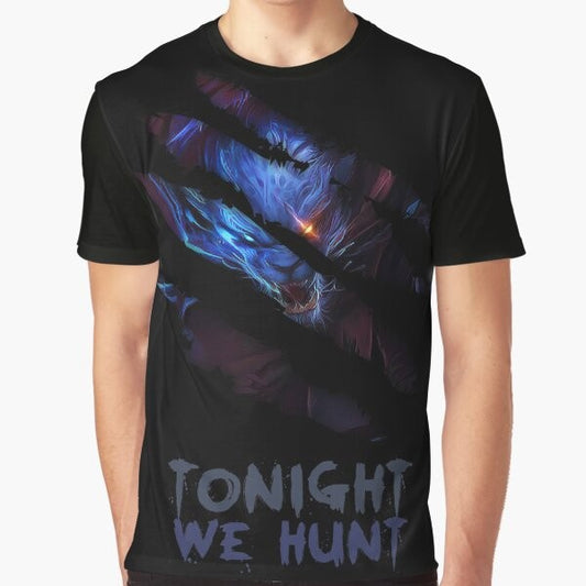 Rengar "Tonight We Hunt" Graphic T-Shirt with League of Legends (LOL) gaming design