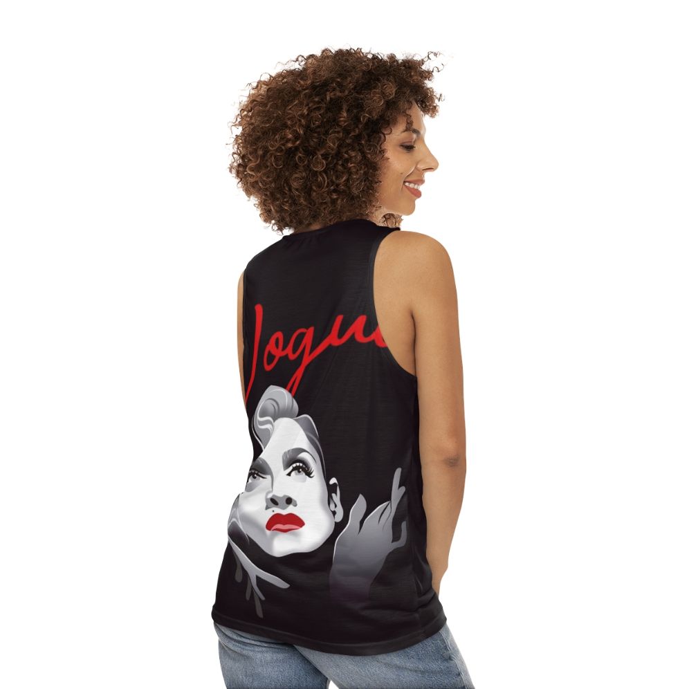 Queen Unisex Tank Top featuring Alejandro Mogolloart's pop art music icon design - women back