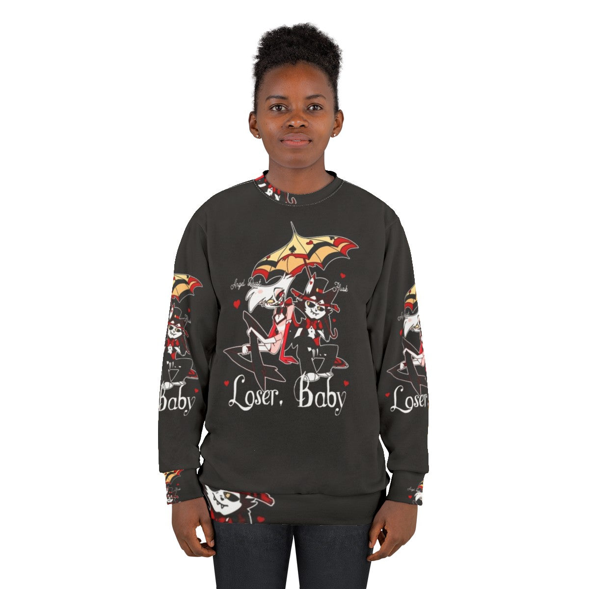 Hazbin Hotel Angel Dust and Husk Demon Cartoon Sweatshirt - women