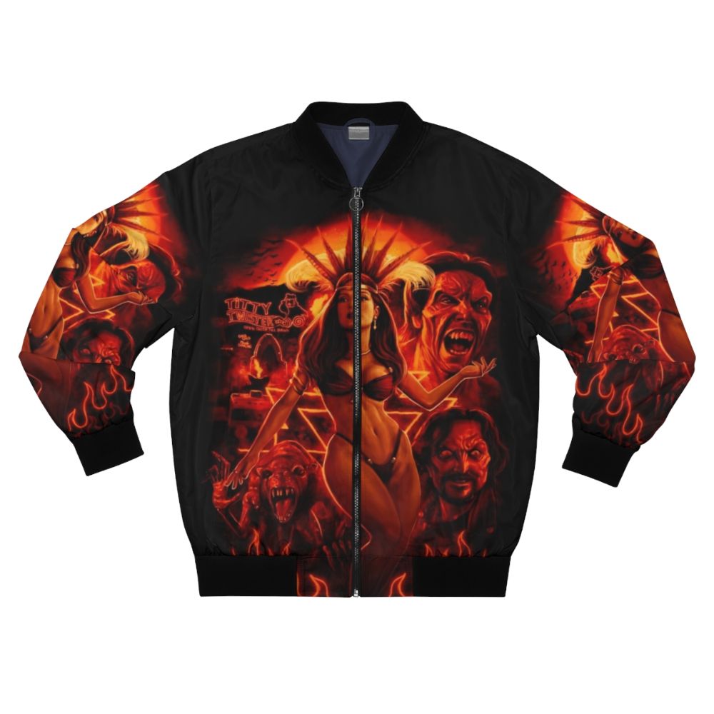 Satanico Pandemonium Bomber Jacket featuring the iconic character from the horror film From Dusk Till Dawn