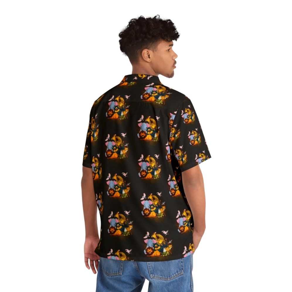 Legendary Animals Hawaiian Shirt with Mystic Dragon and Lightning Bolt Design - People Back