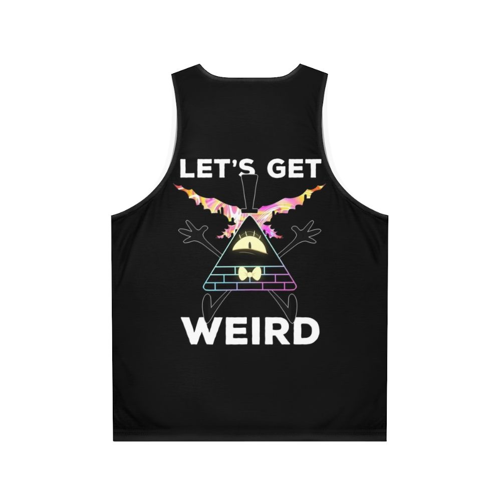 Weird Unisex Tank Top with Bill Cipher from Gravity Falls - Back