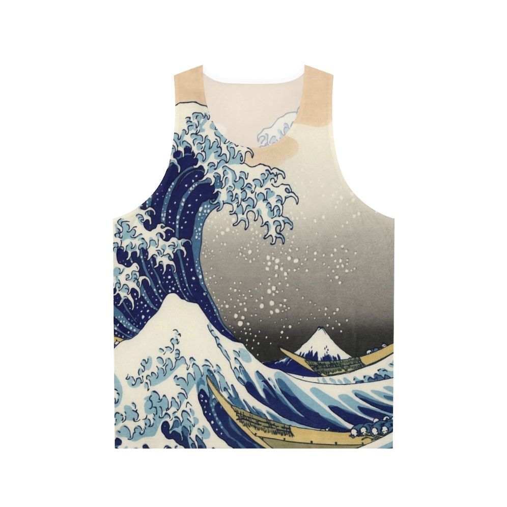 Unisex tank top featuring the iconic Hokusai Great Wave off Kanagawa artwork