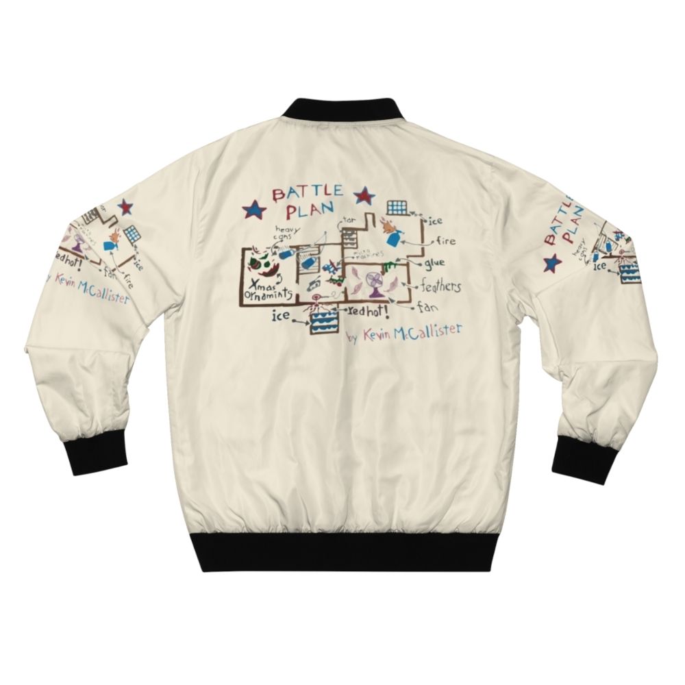 "Home Alone" inspired bomber jacket with pop culture graphics - Back