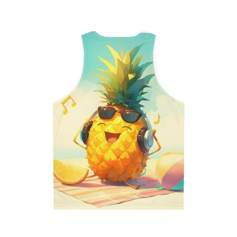 Pineapple tank top with headphones design - Back