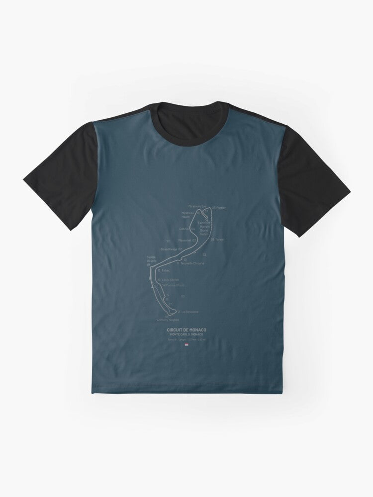 Circuit de Monaco racetrack map graphic t-shirt design - Flat lay