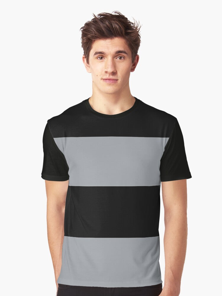 Black and grey horizontal striped t-shirt - Men