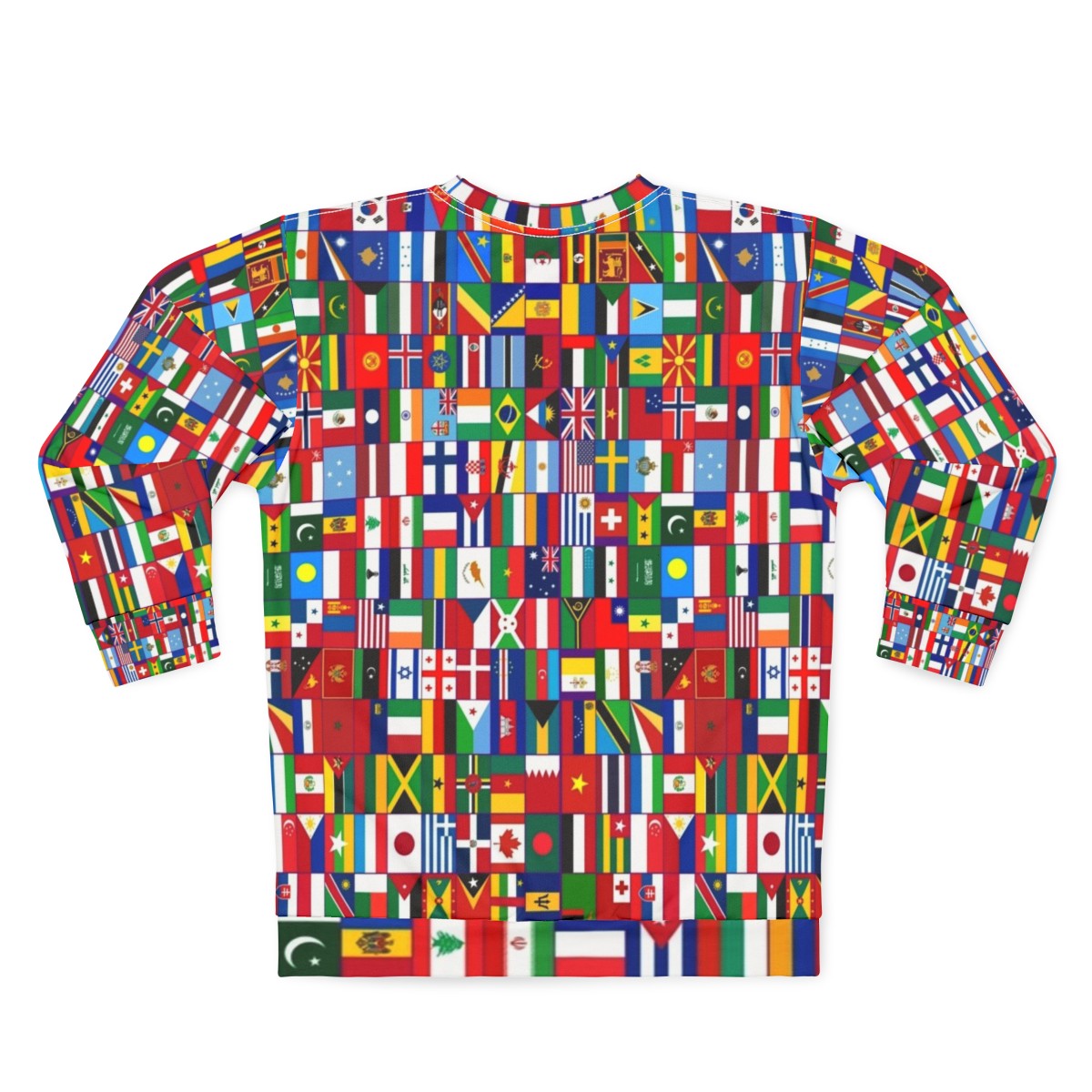 Flags of the World Sweatshirt showcasing cultural diversity - Back