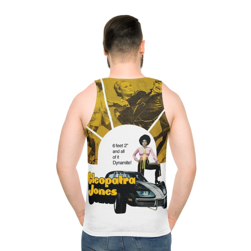 Retro 1973 Cleopatra Jones movie poster unisex tank top - men back