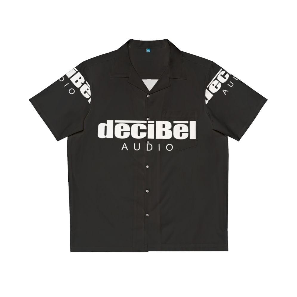 Decibel Audio Hawaiian Shirt with Tropical Print for Music Enthusiasts