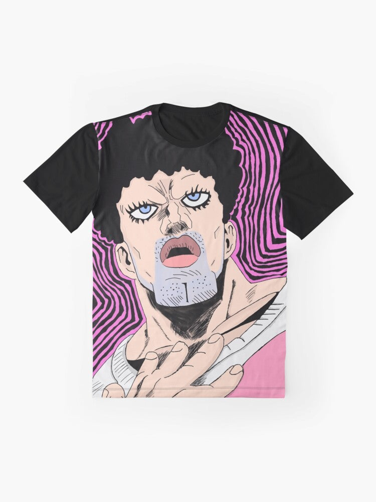 Puri Puri Prisoner from One Punch Man anime graphic t-shirt design - Flat lay