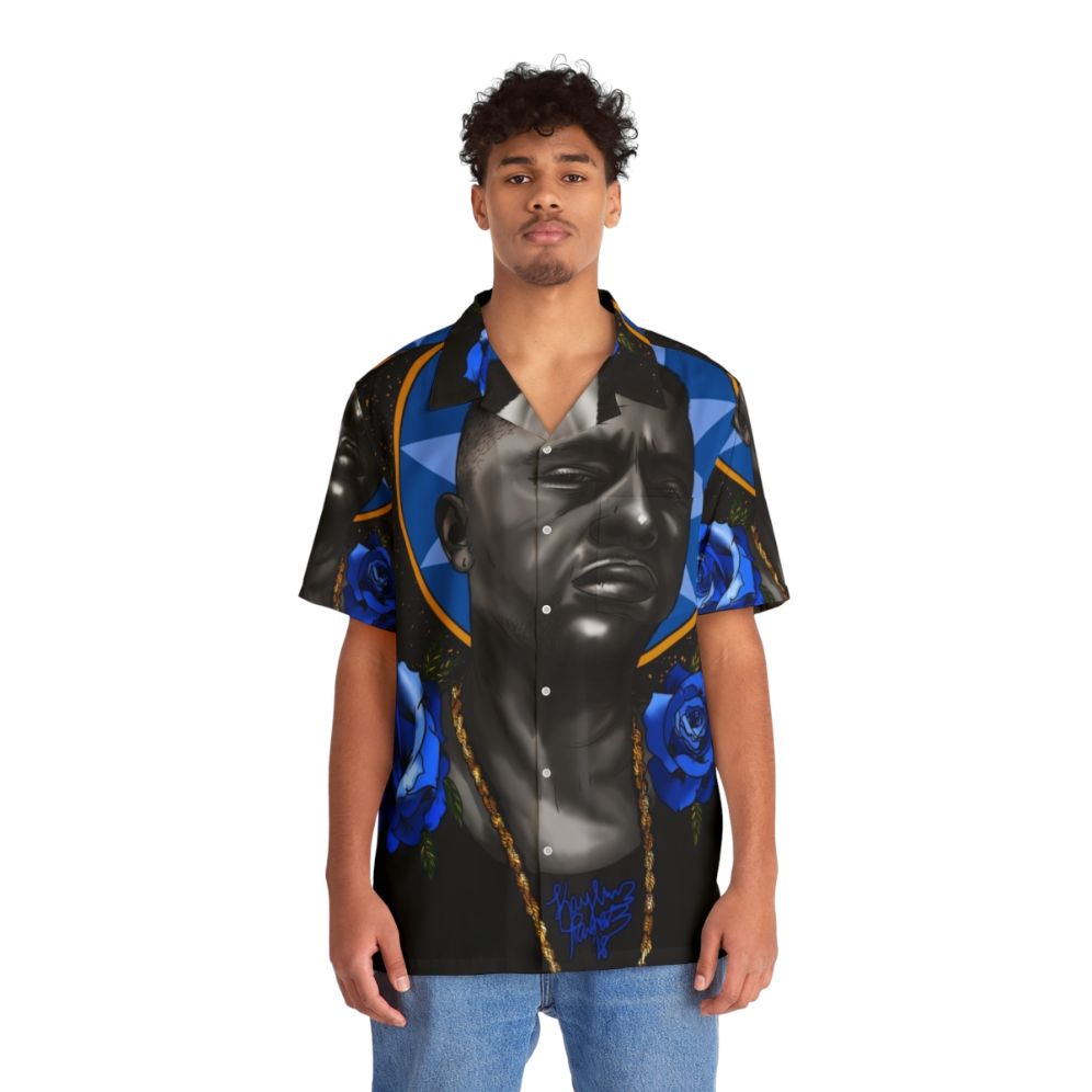 Boosie Badazz Hawaiian Shirt with Neotraditional Tattoo Art - People Front