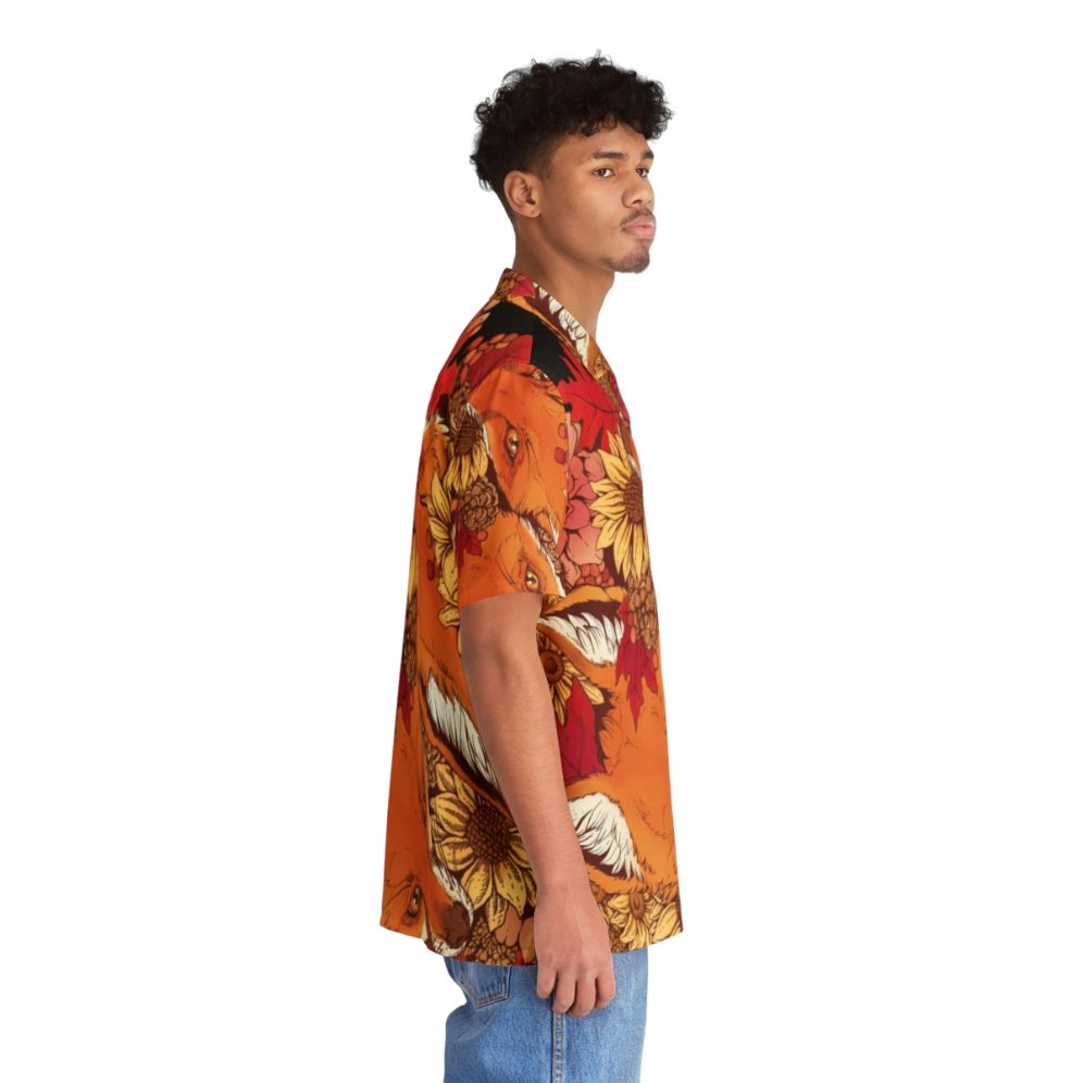 Autumn fox bloom floral Hawaiian shirt - People Pight