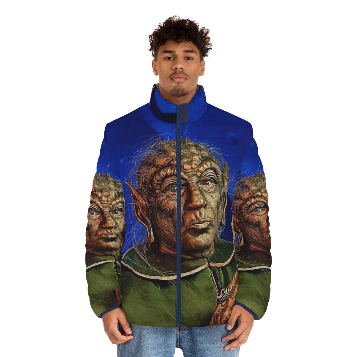 Yogurt Puffer Jacket - A Spaceballs-themed fashion item with a comedic sci-fi design - men front