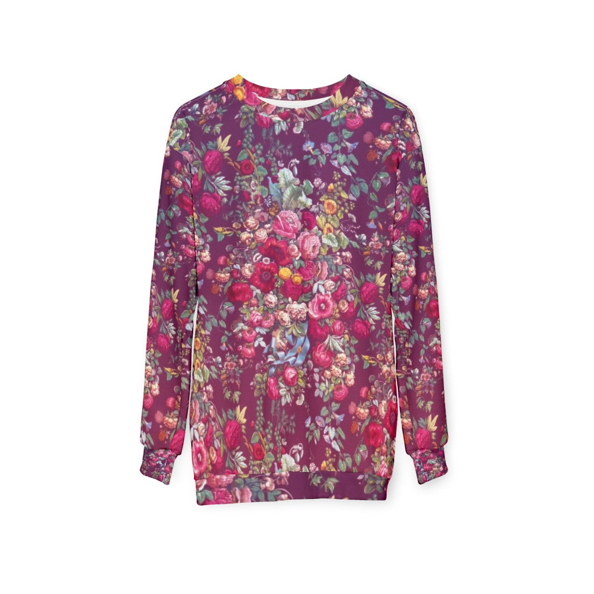 Bouquety floral sweatshirt in a vintage-inspired design - hanging