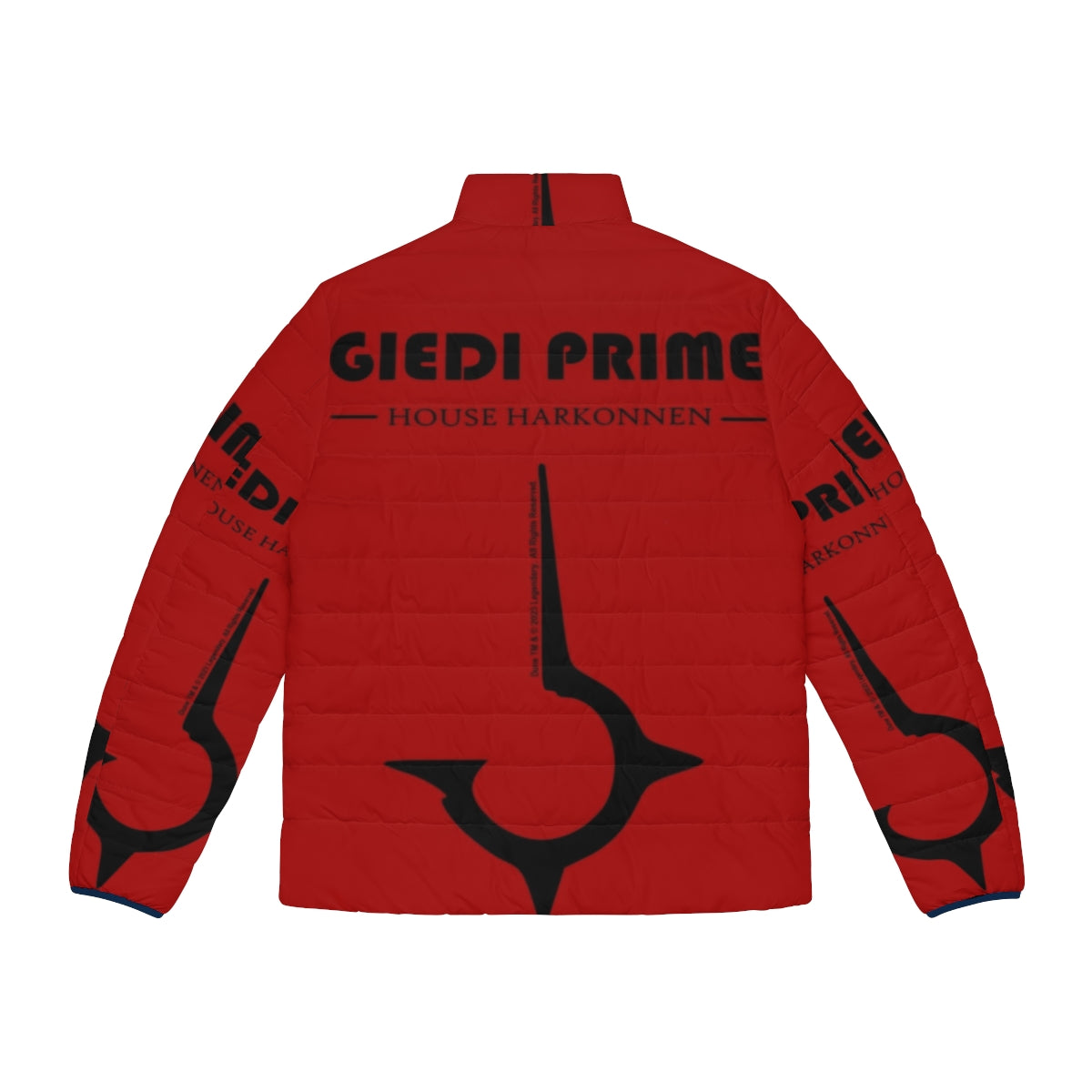 Dune House Harkonnen Giedi Prime Puffer Jacket featuring Dune 2023 fan art design - Back