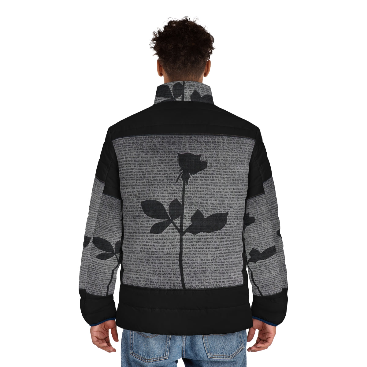 Depeche Mode Violator Puffer Jacket featuring the iconic Violator album artwork - men back