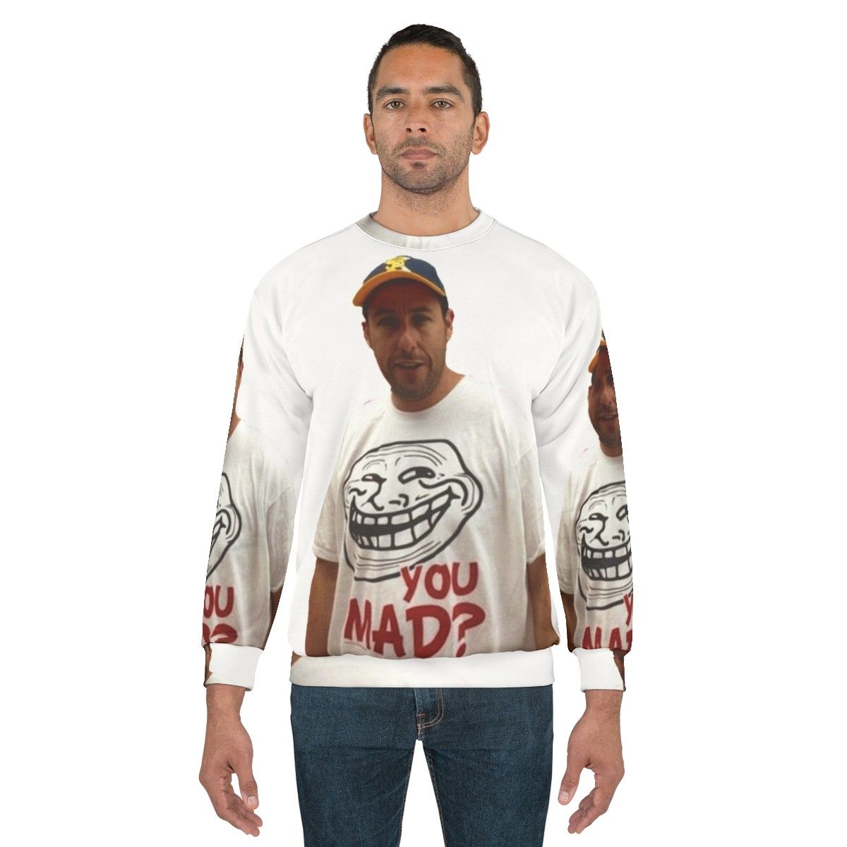 Adam Sandler Wearing a "U Mad" Graphic Sweatshirt - men