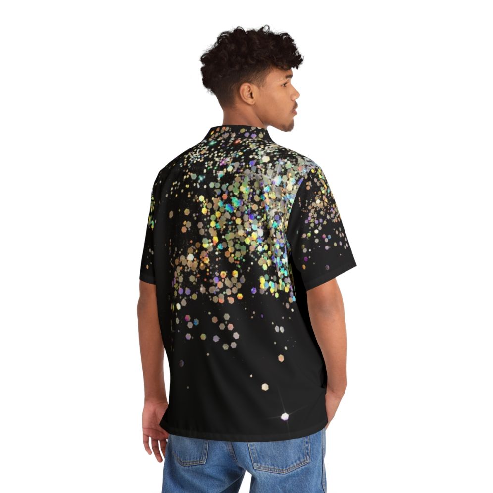 Black holographic sparkle hawaiian shirt - People Back