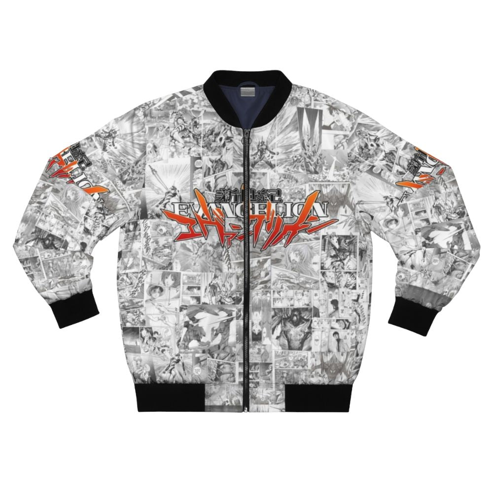 Evangelion Anime Inspired Bomber Jacket with Mecha and Character Designs