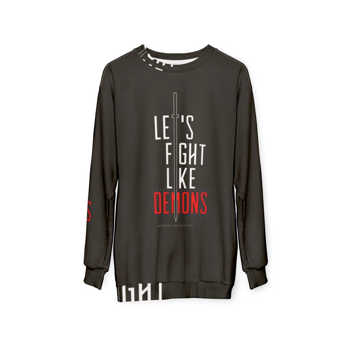 Dune "Fight Like Demons" White Sweatshirt - hanging