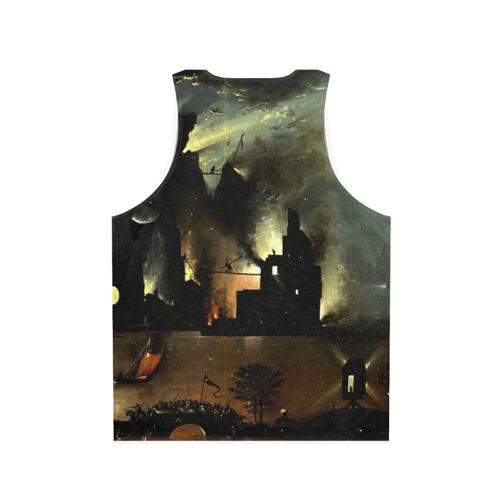 Hieronymus Bosch inspired unisex tank top with hellish imagery - Back