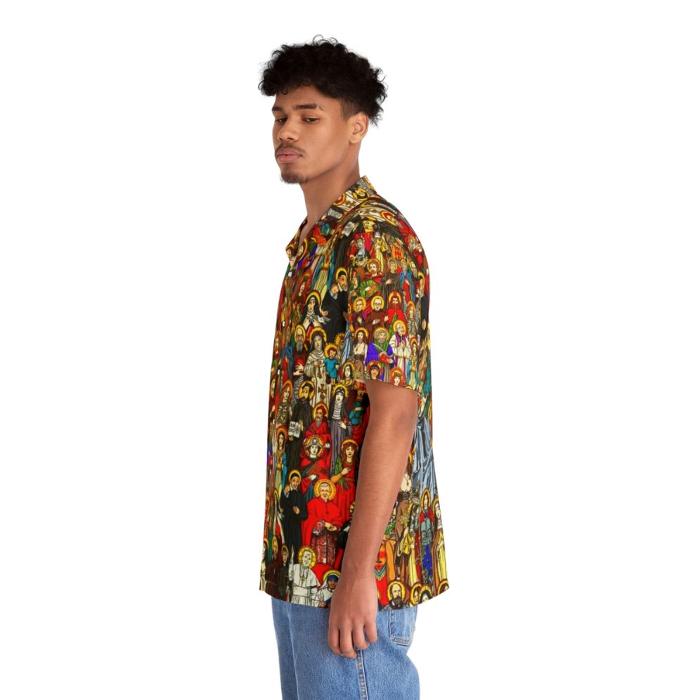 Catholic Saints Hawaiian Shirt with religious imagery - People Left