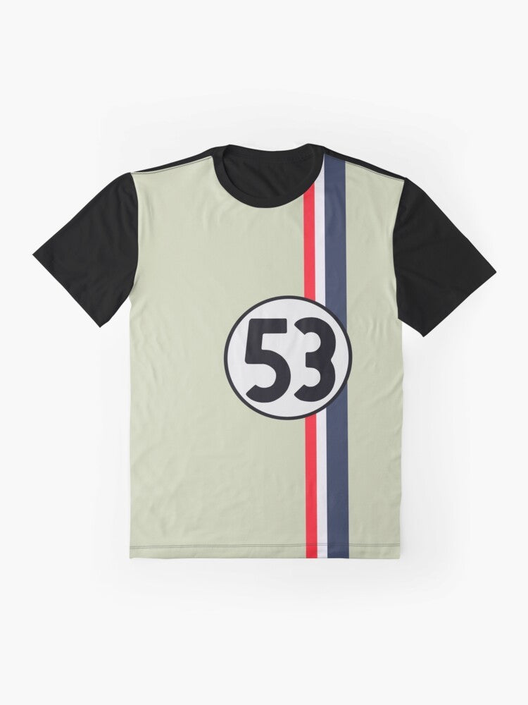 Herbie the Love Bug graphic t-shirt in pearl white color - Flat lay