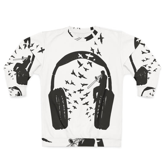 Trombone sweatshirt with headphone design