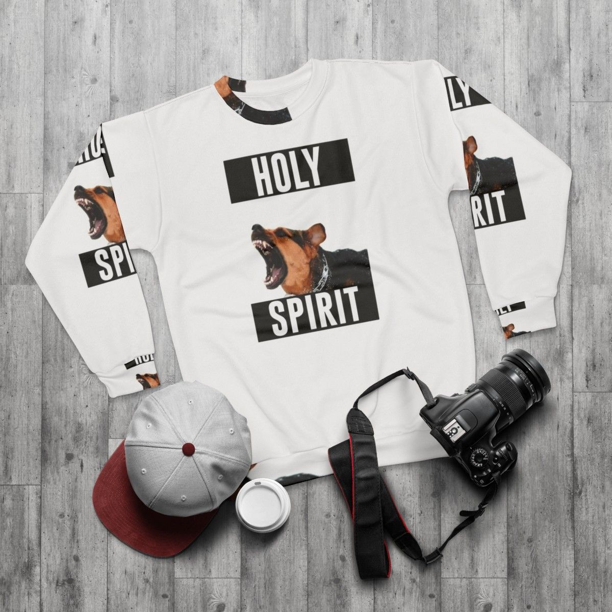 Holy Spirit Sweatshirt - Christian Inspired Meme Design - flat lay