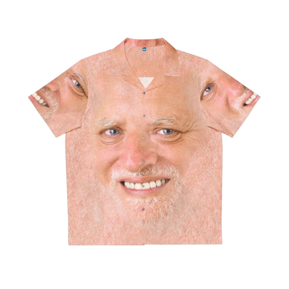 "Hide The Pain Harold" Hawaiian Shirt featuring the popular meme image