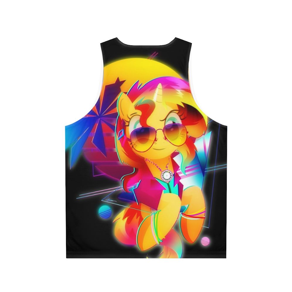 Sunset Shimmer Synthwave Unisex Tank Top - Back