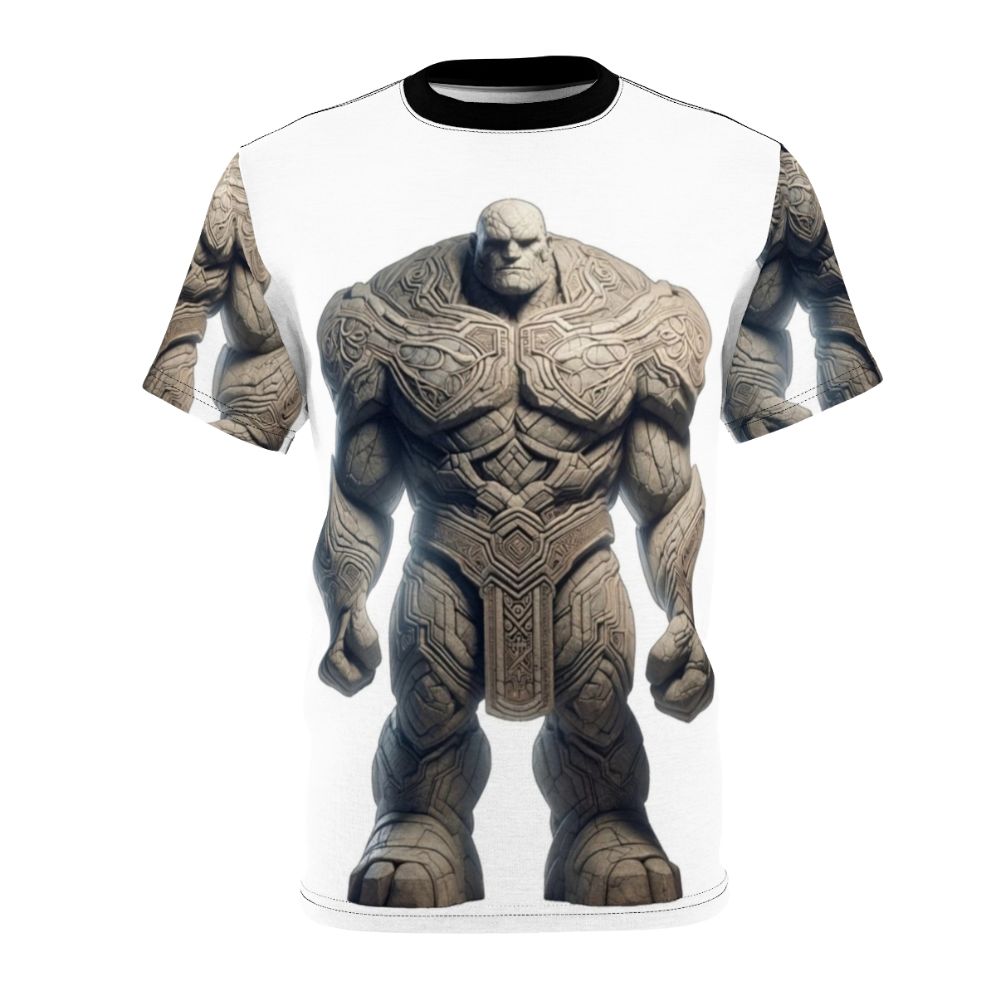 Embroidered t-shirt featuring a fantasy golem, a legendary animal from mythology and fantasy lore.