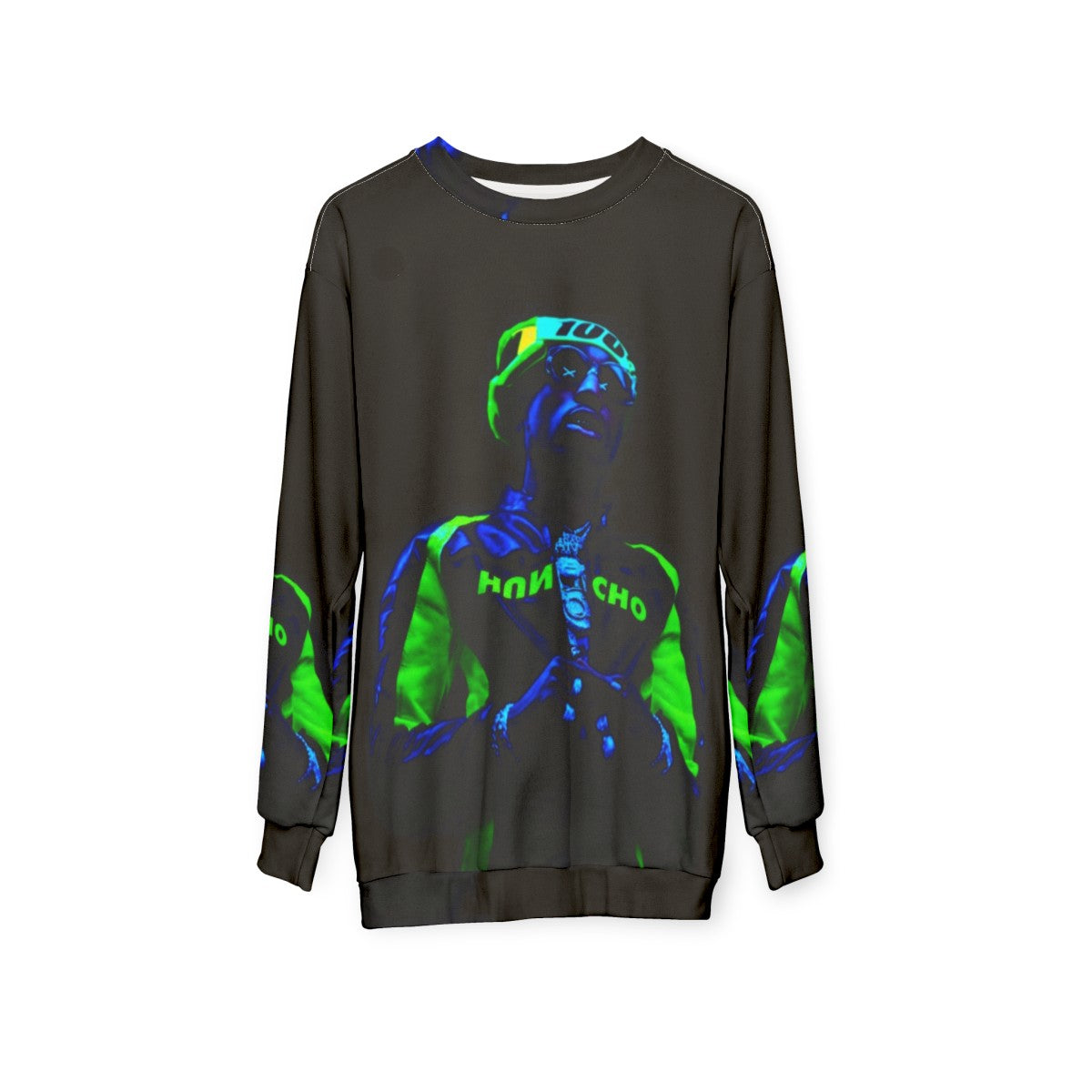 Quavo Migos Neon Green Sweatshirt - hanging