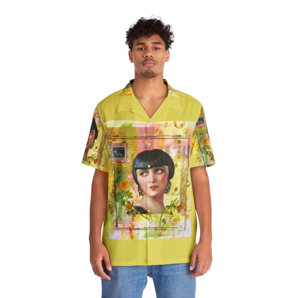 Vintage Hawaiian Shirt featuring Collage of Silent Film Actress Pola Negri - People Front